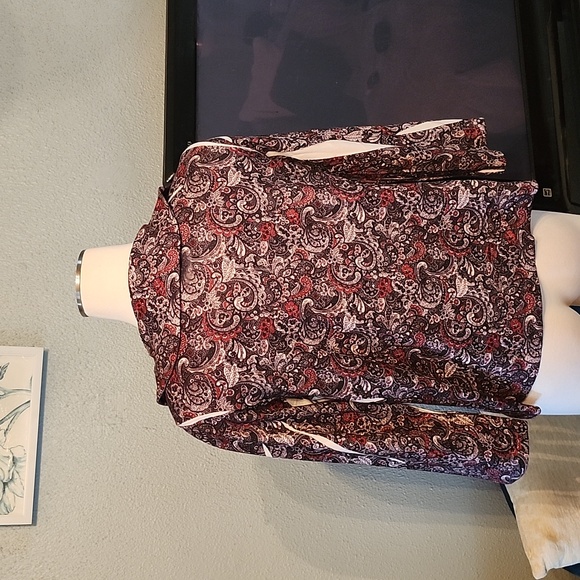 Simply Irresistible Paisley Cardigan 2 Button, Peter Pan Collar NWT - Picture 7 of 10